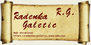 Radenka Galetić vizit kartica
